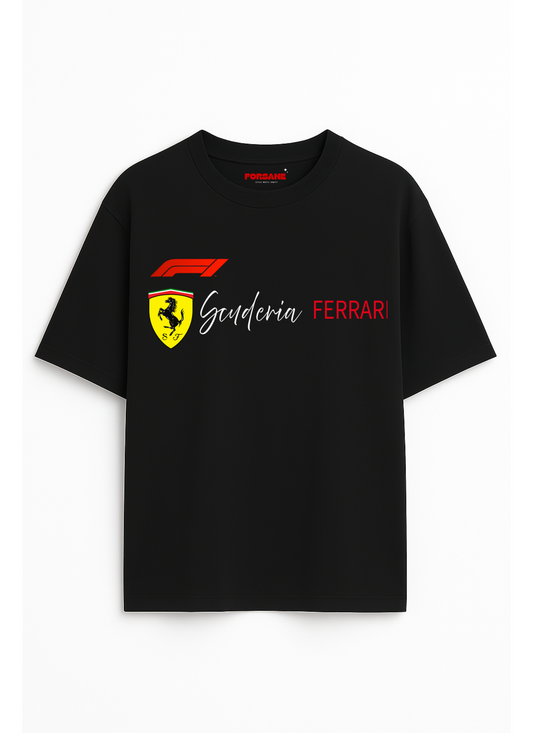 FORMULA 1 SCUDERIA FERRARI Unisex Terry Oversized Tee
