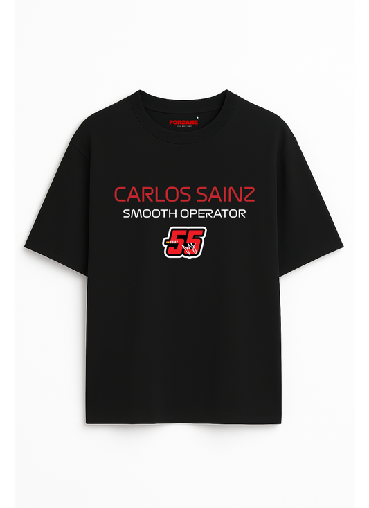 CARLOS SAINZ FROM THE ERA OF SCUDERIA FERRARI Unisex Terry Oversized Tee