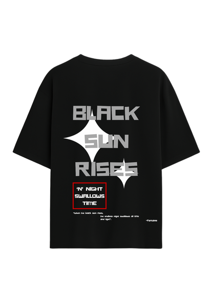 Black Sun Rises Unisex Terry Oversized Tee