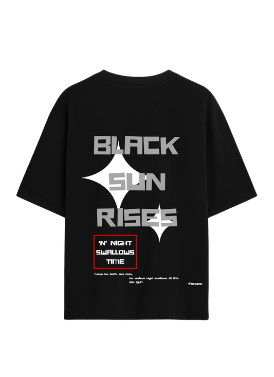 Black Sun Rises Unisex Terry Oversized Tee
