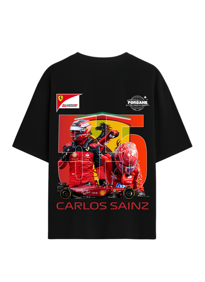 CARLOS SAINZ FROM THE ERA OF SCUDERIA FERRARI Unisex Terry Oversized Tee