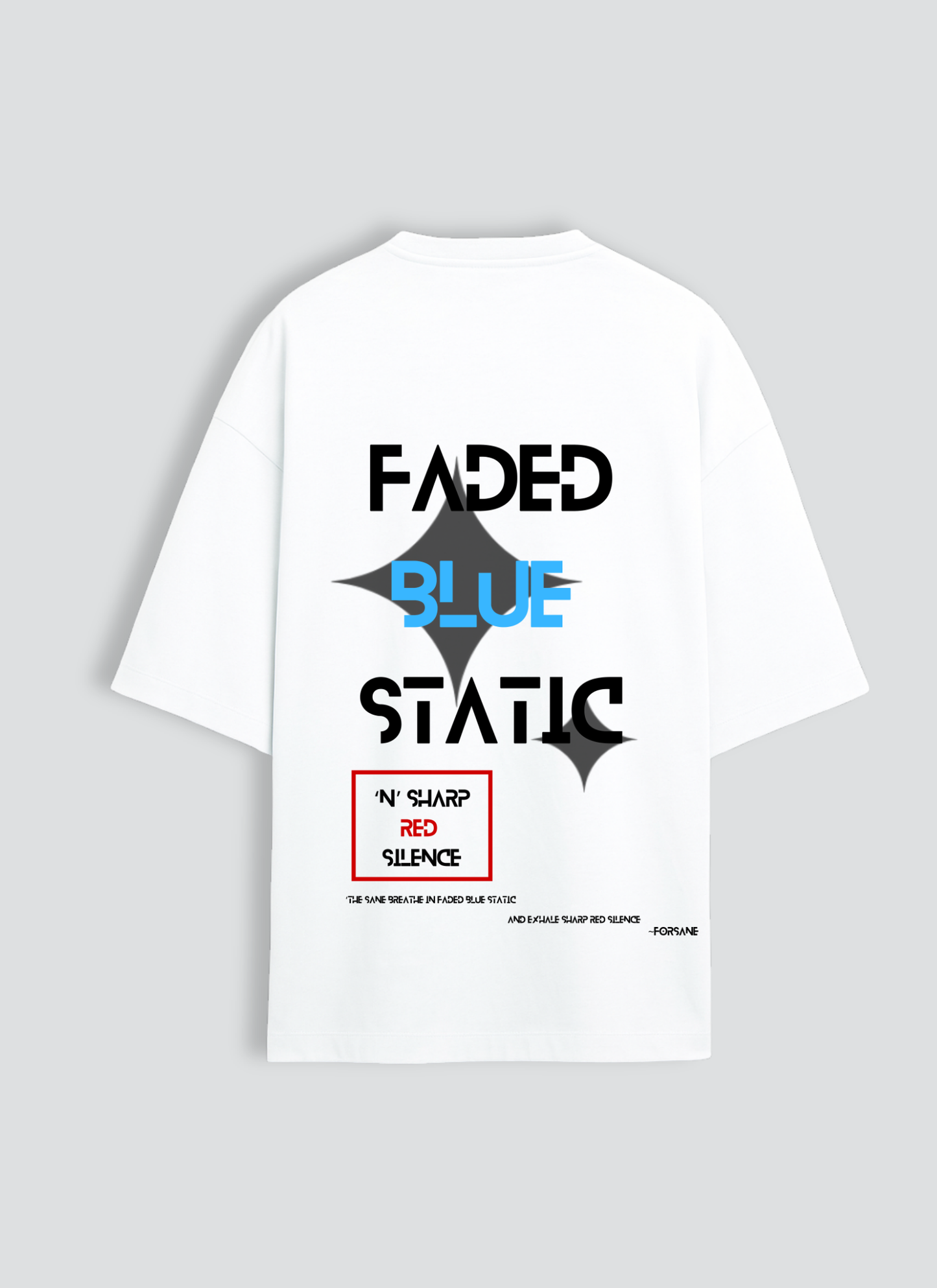 Faded Blue Static Unisex Terry Oversized Tee