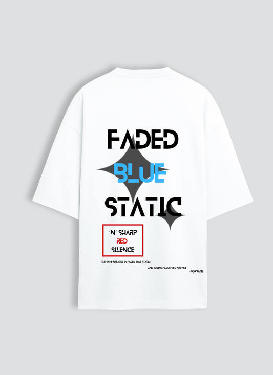 Faded Blue Static Unisex Terry Oversized Tee