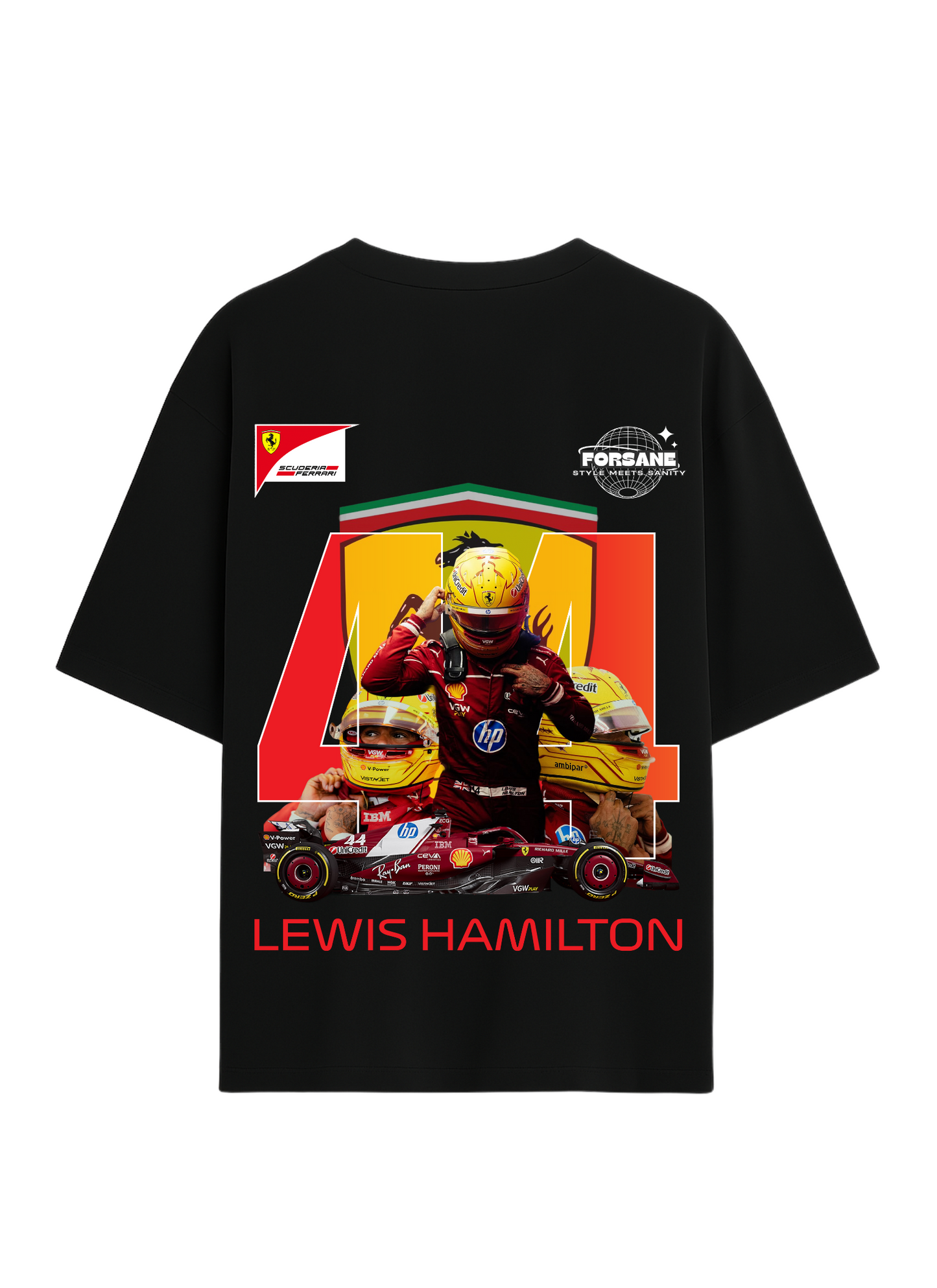 LEWIS HAMILTON FOR SCUDERIA FERRARI Unisex Terry Oversized Tee