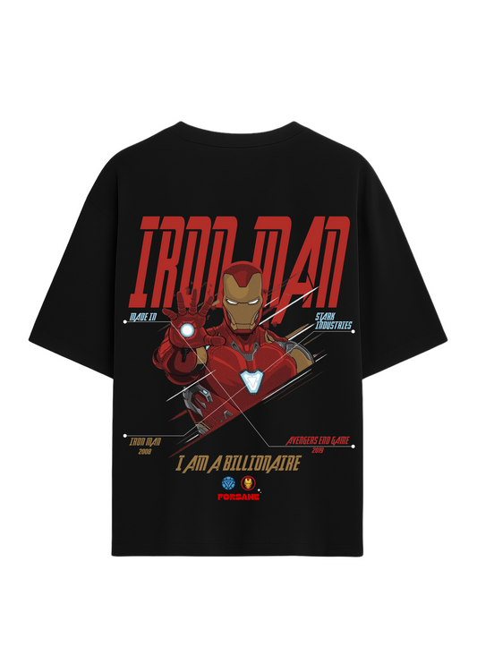 IRON-MAN THE BILLIONAIRE Unisex Terry Oversized Tee